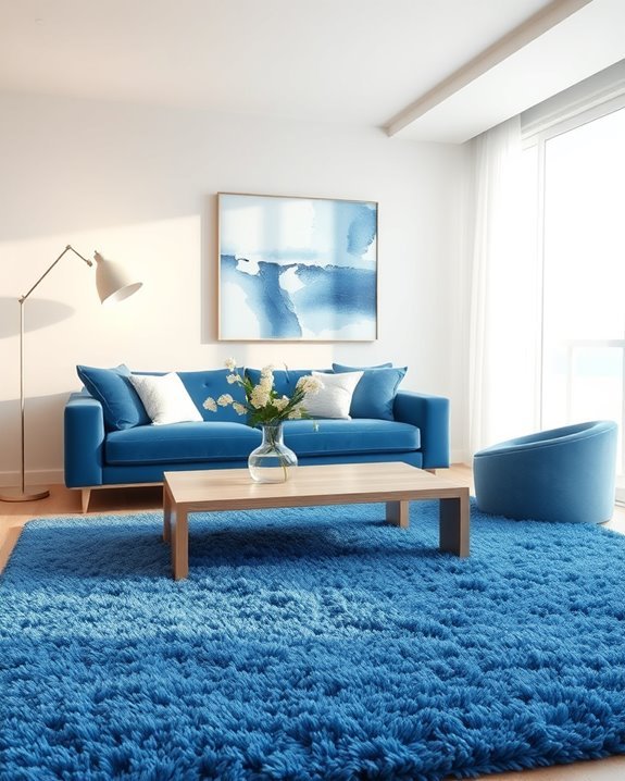 cozy blue shag rugs