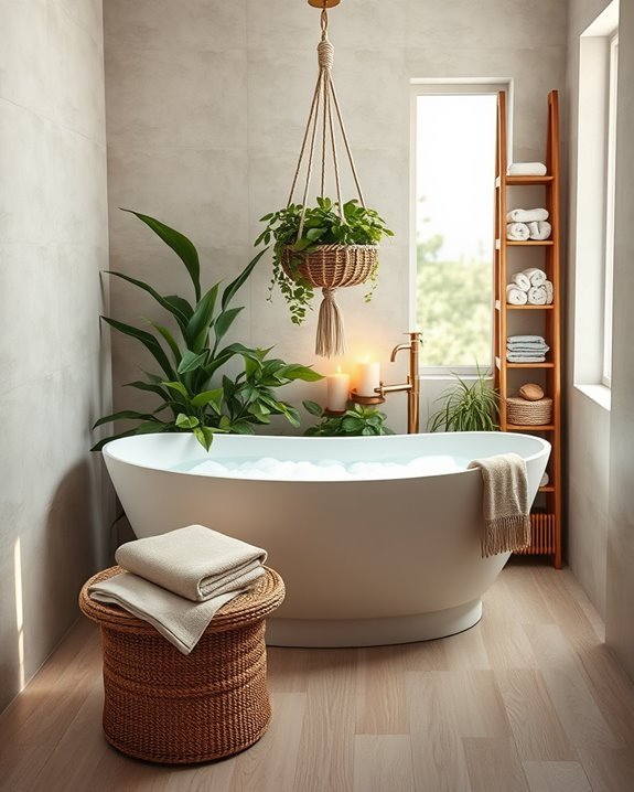 cozy boho bathroom sanctuary