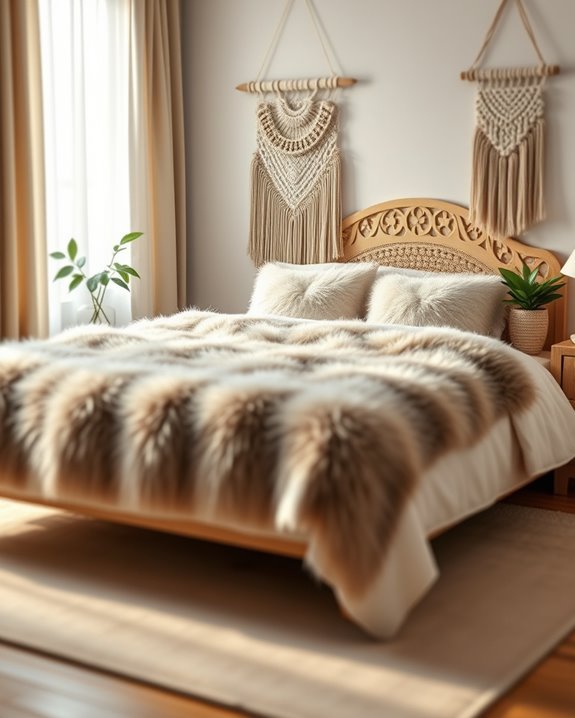 cozy boho faux fur accents