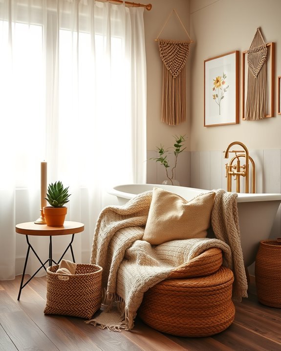 cozy boho reading nook