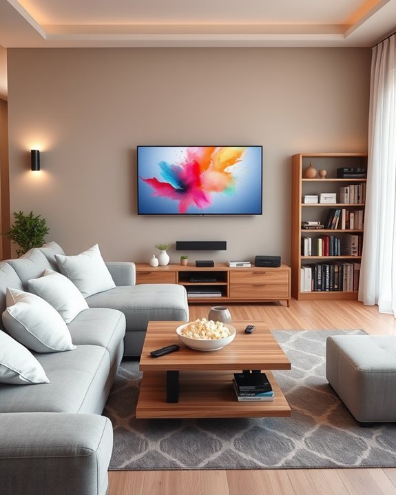 cozy cinematic experience setup