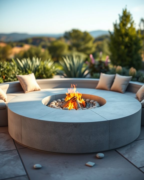 cozy circular fire pit