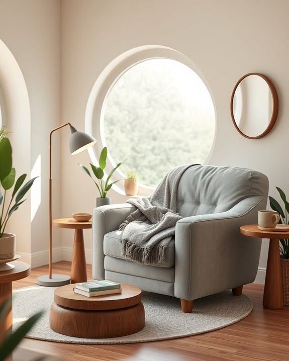 cozy circular reading nook