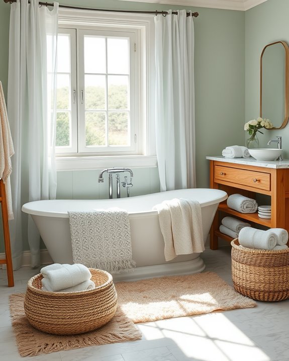 cozy coastal bathroom layers