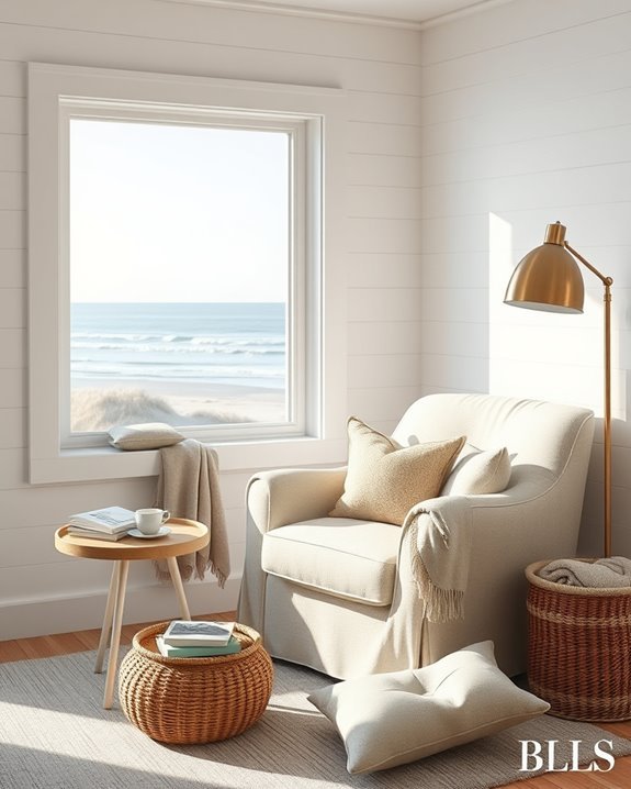 cozy coastal reading nook