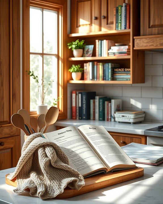 cozy cookbook display ideas