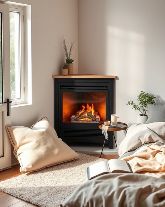 cozy corner fireplace retreat