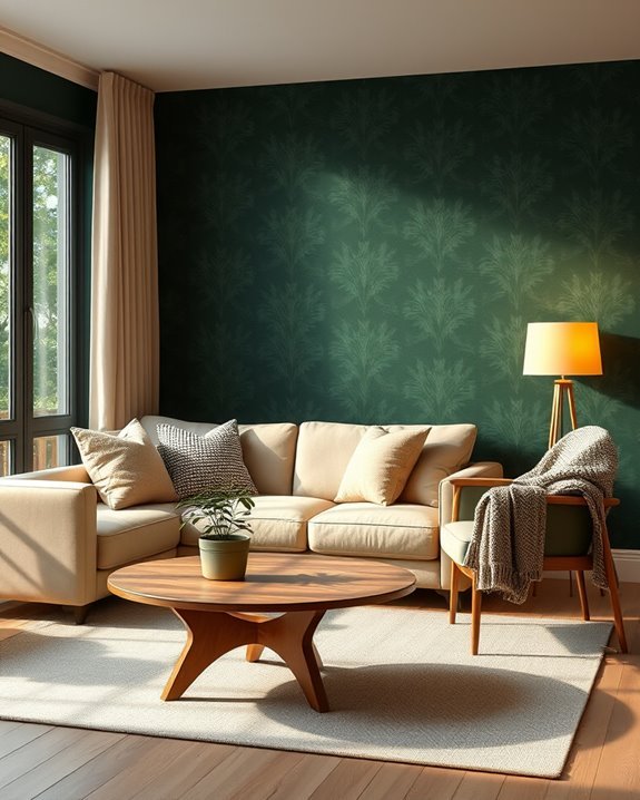 cozy dark green ambiance