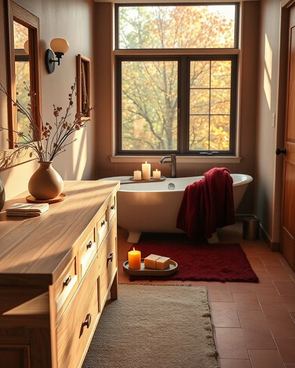 cozy earthy bathroom decor