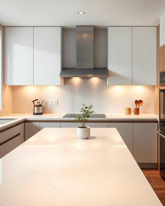 cozy efficient kitchen lighting