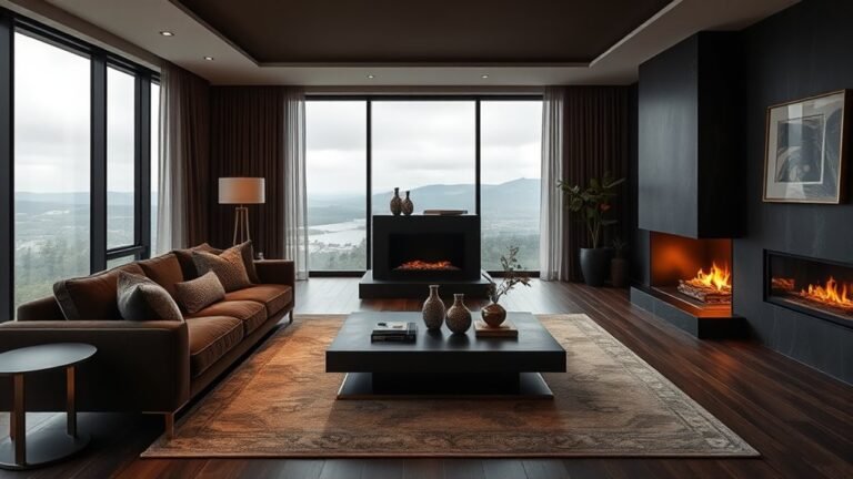 cozy elegant dark interiors