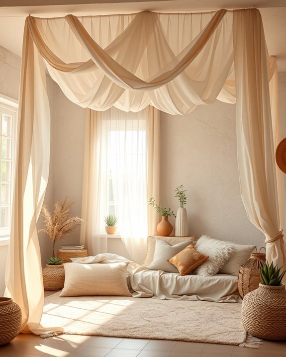 cozy fabric canopy nook