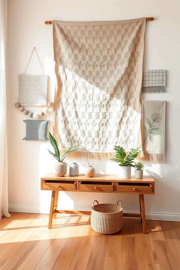 cozy fabric wall decor