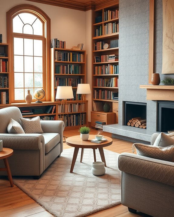 cozy family reading space