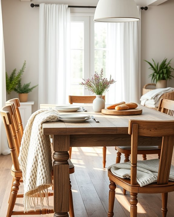 cozy farmhouse dining blankets