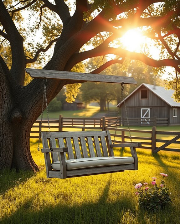 cozy farmhouse style swing chairs