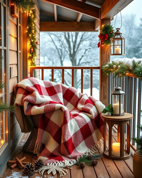 cozy festive balcony blankets