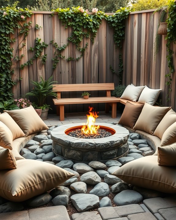 cozy fire pit privacy