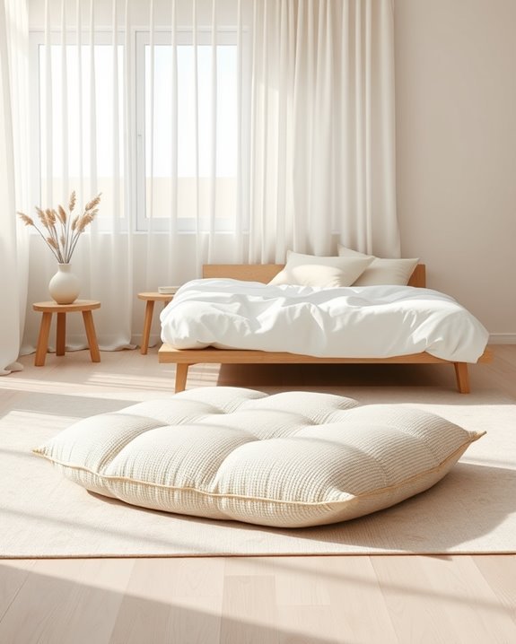 cozy floor cushions enhance decor