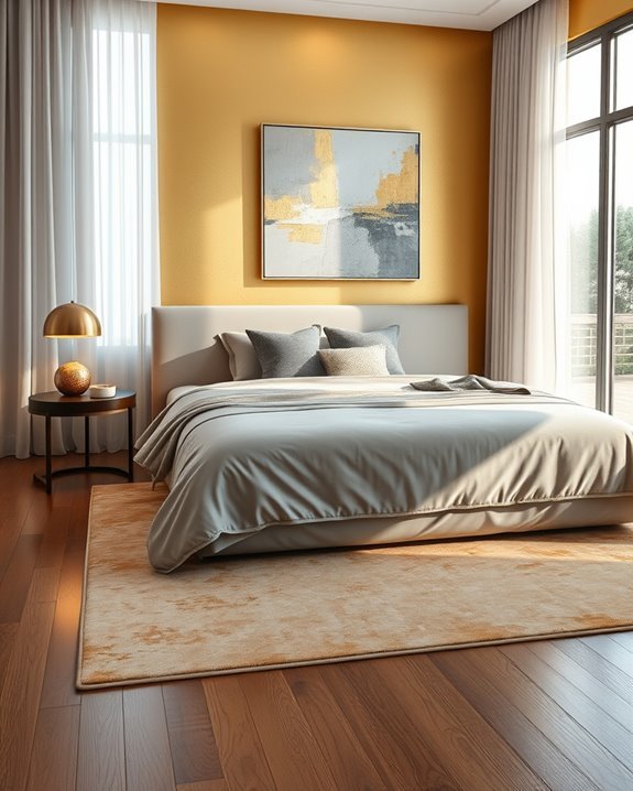 cozy gold and gray