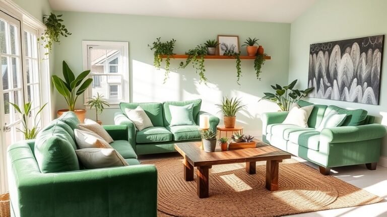 cozy green living room ideas