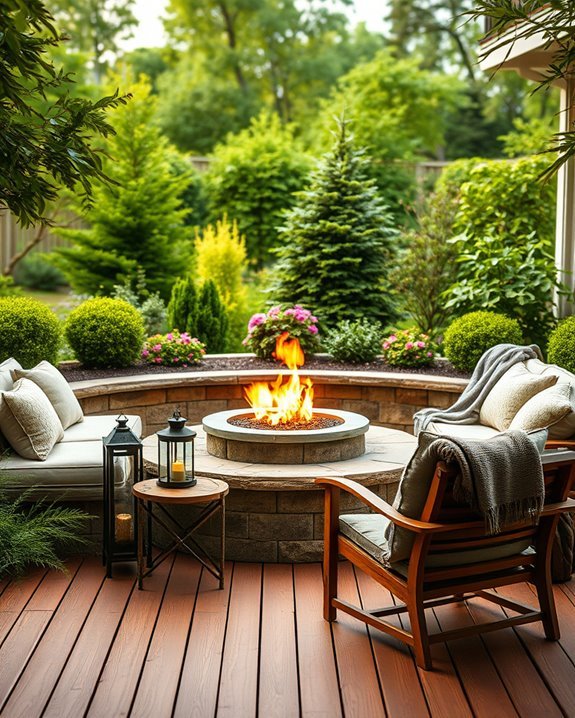 cozy integrated fire seating