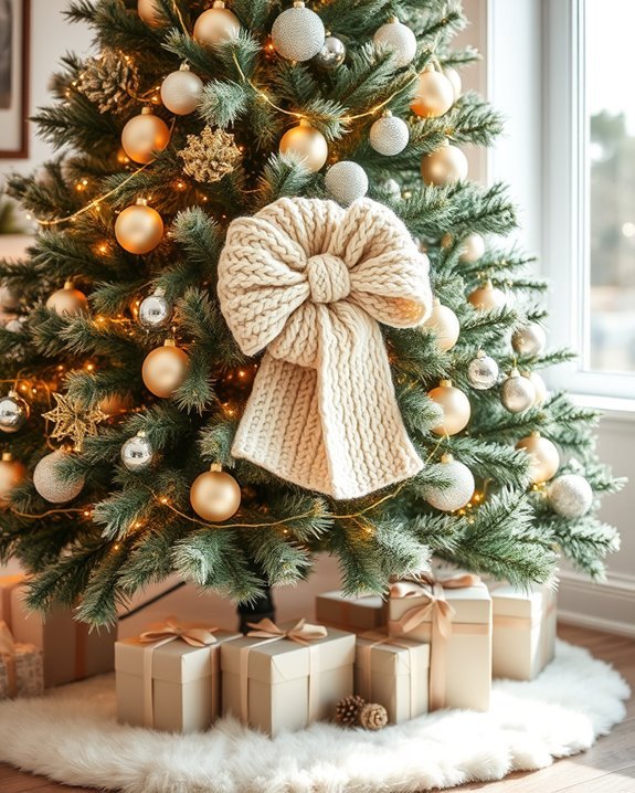 cozy knit holiday bow