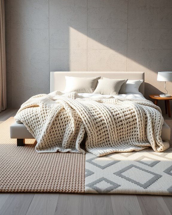 cozy layered rug textures