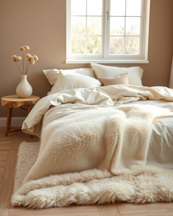 cozy neutral faux fur