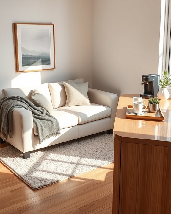 cozy office with coffee