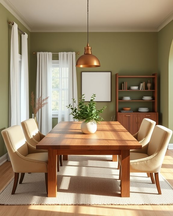 cozy olive dining room