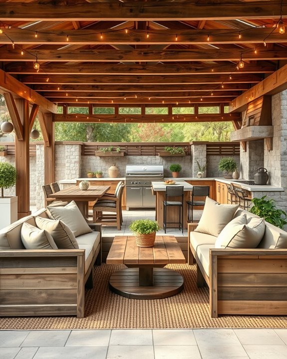 cozy outdoor lounge setup