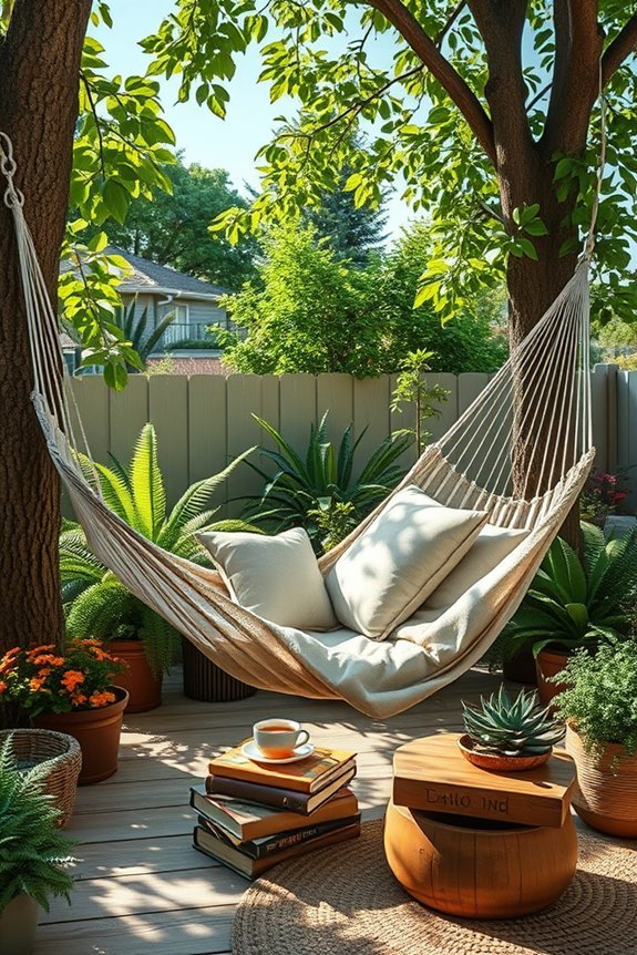 cozy outdoor reading nook