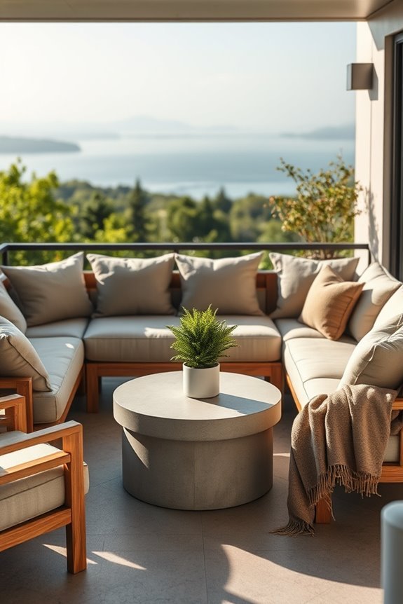 cozy outdoor sectional seating