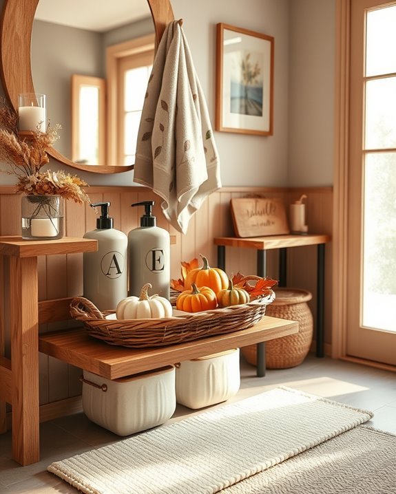cozy personalized autumn bathroom decor