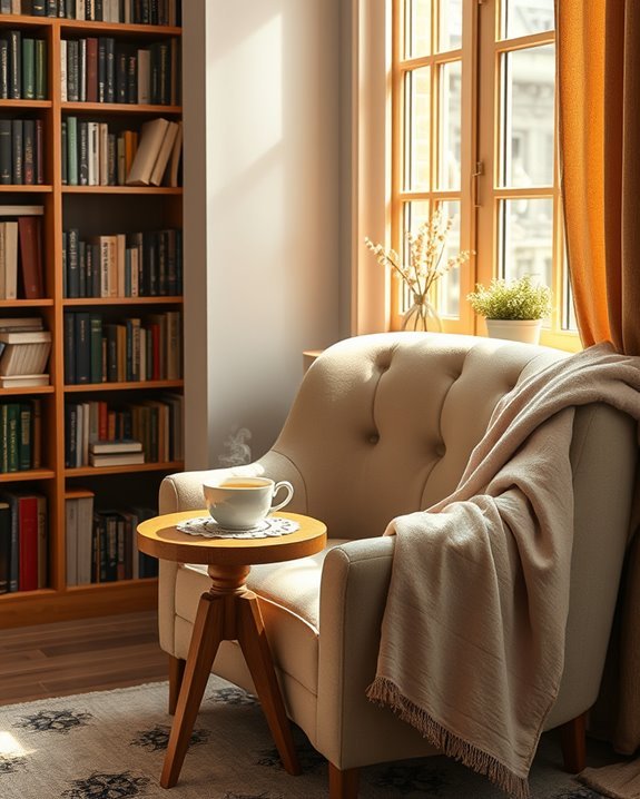 cozy reading and tea sanctuary