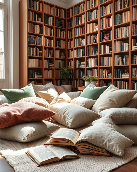 cozy reading floor cushions