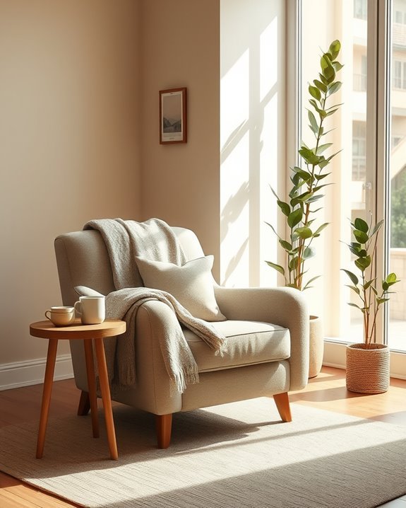 cozy reading nook setup