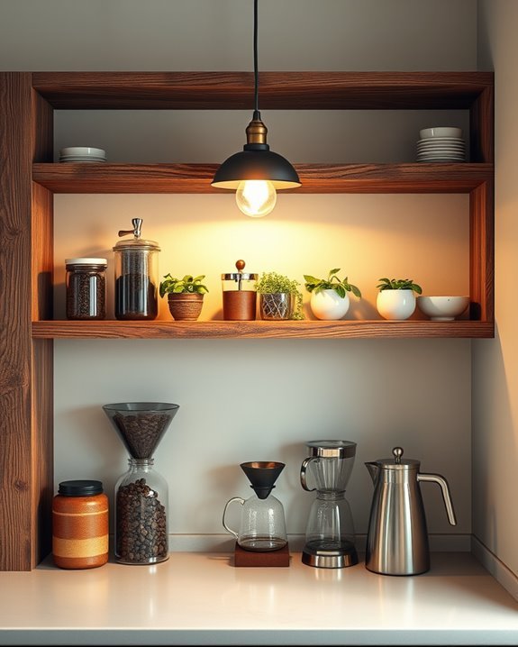 cozy rustic coffee display