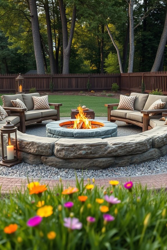 cozy rustic fire pit