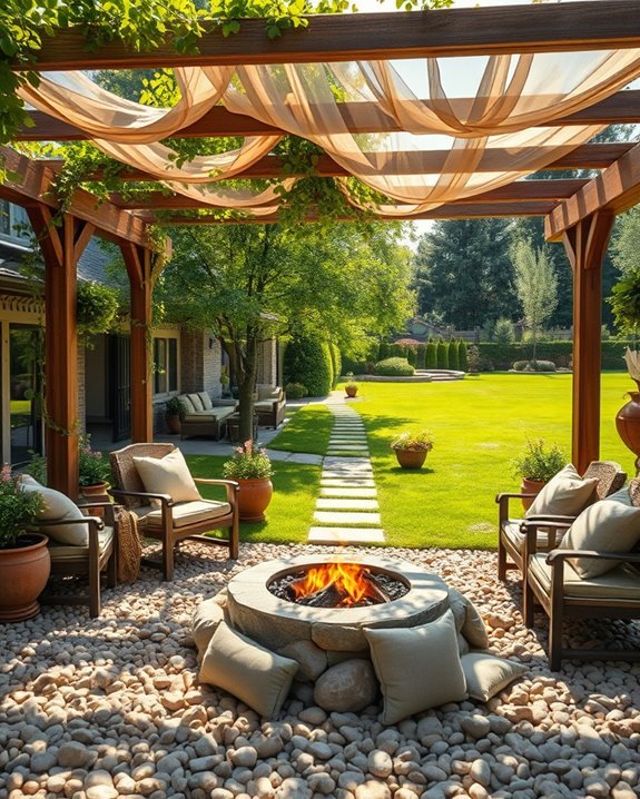 cozy shaded fire pit gatherings