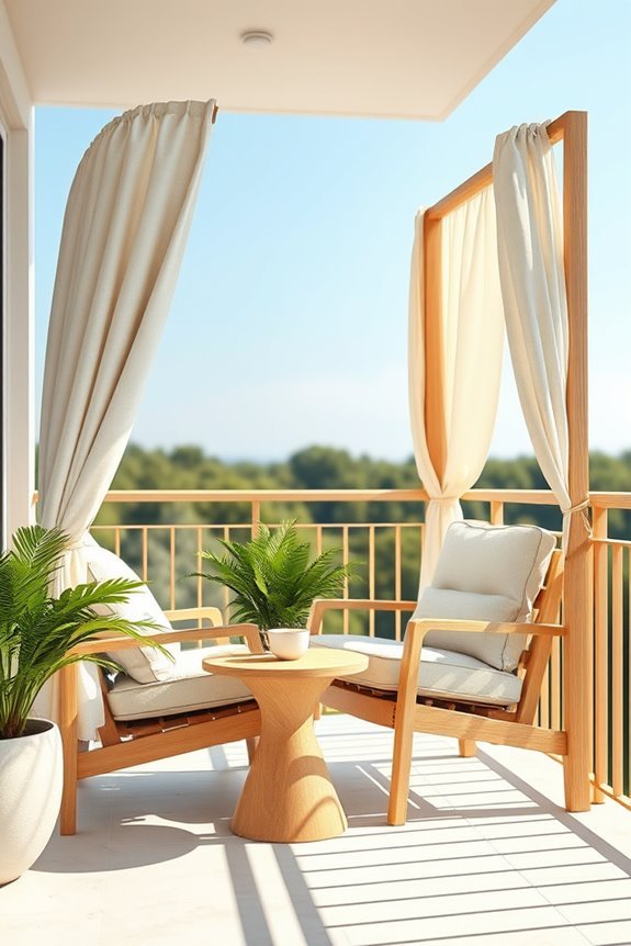 cozy shaded lounging chairs