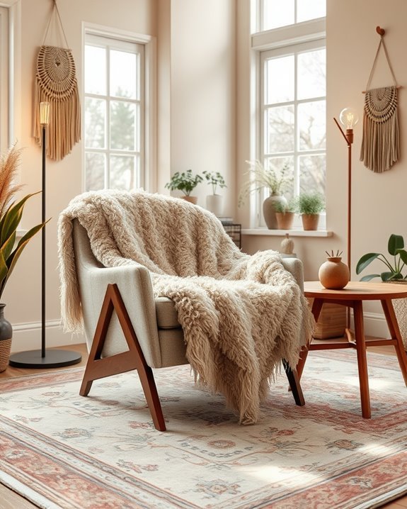 cozy shaggy throw decor