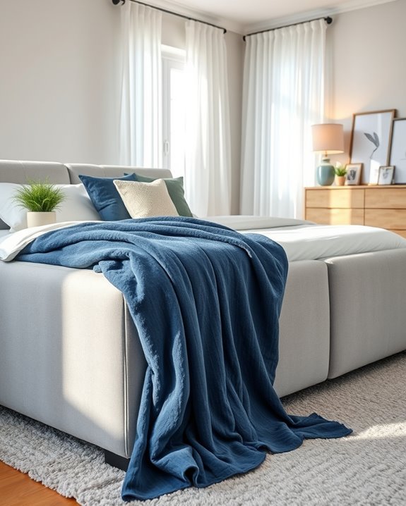 cozy slate blue blanket