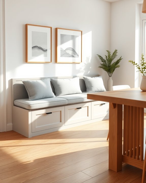 cozy storage bench seating