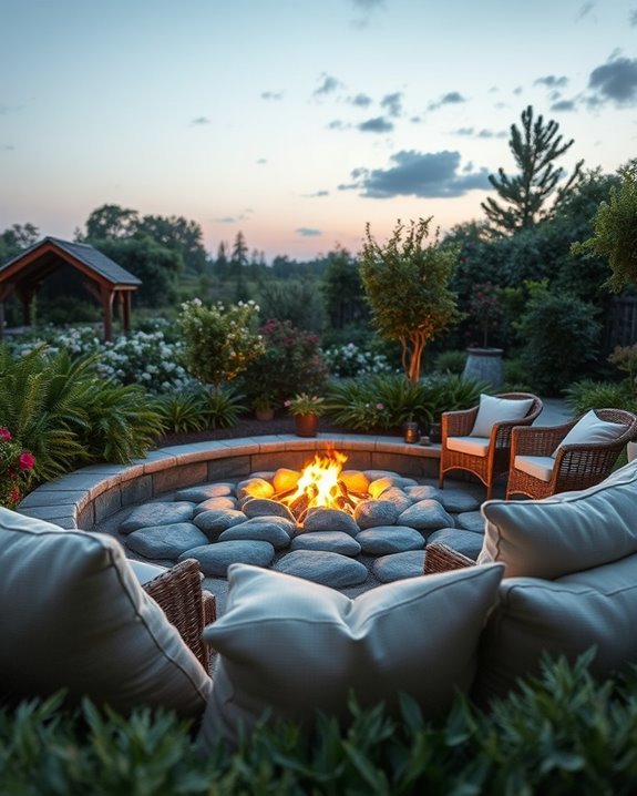 cozy sunken fire pit