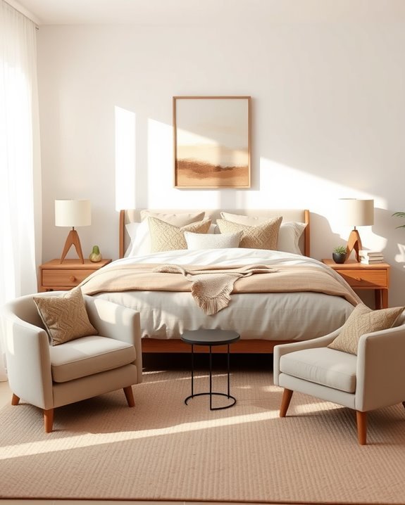 cozy taupe bedroom accents