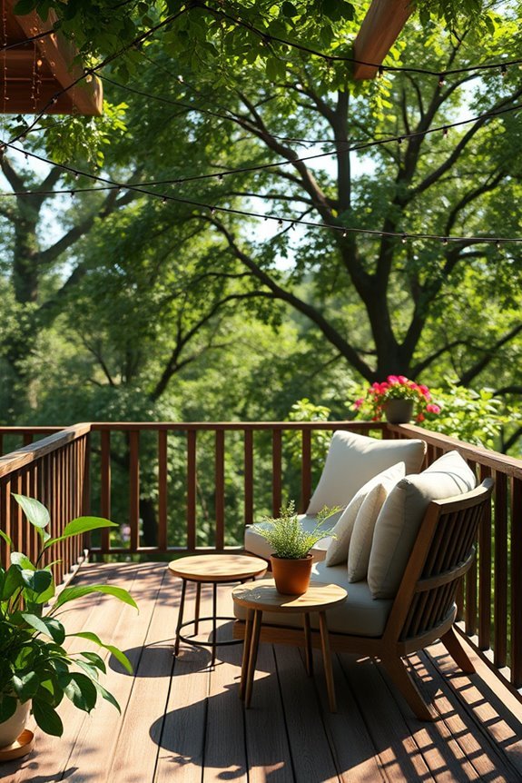 cozy treetop balcony retreat