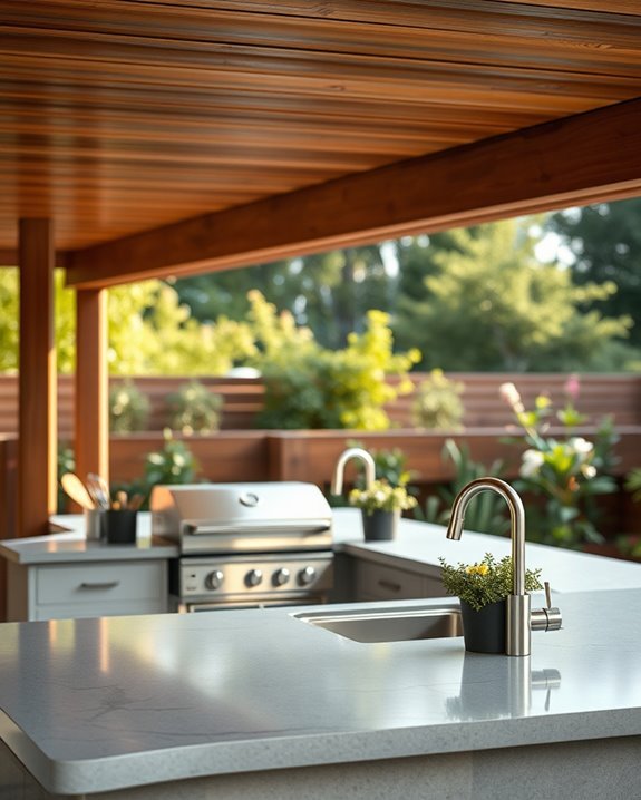 cozy under deck cooking area
