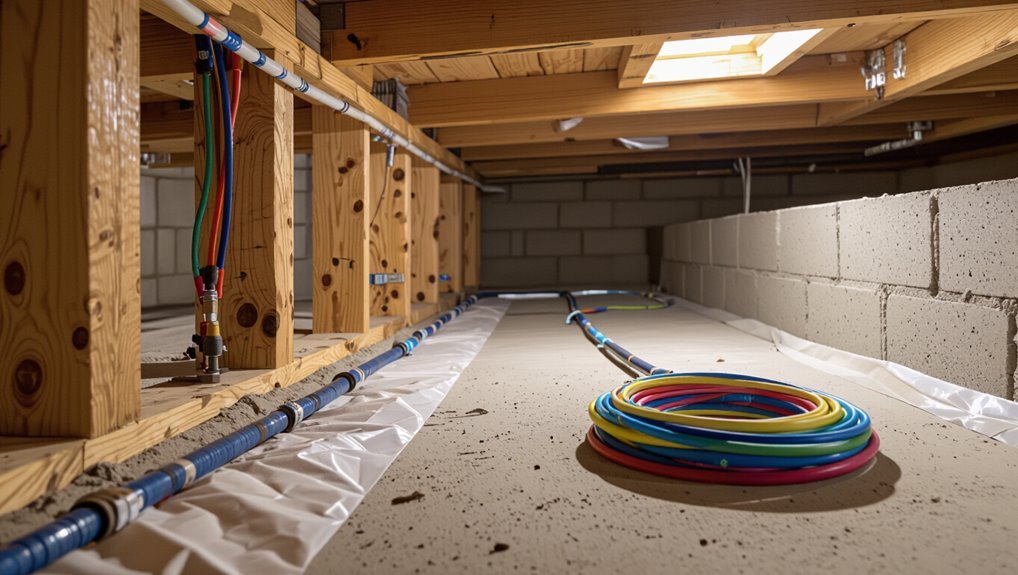 crawl space water line installation